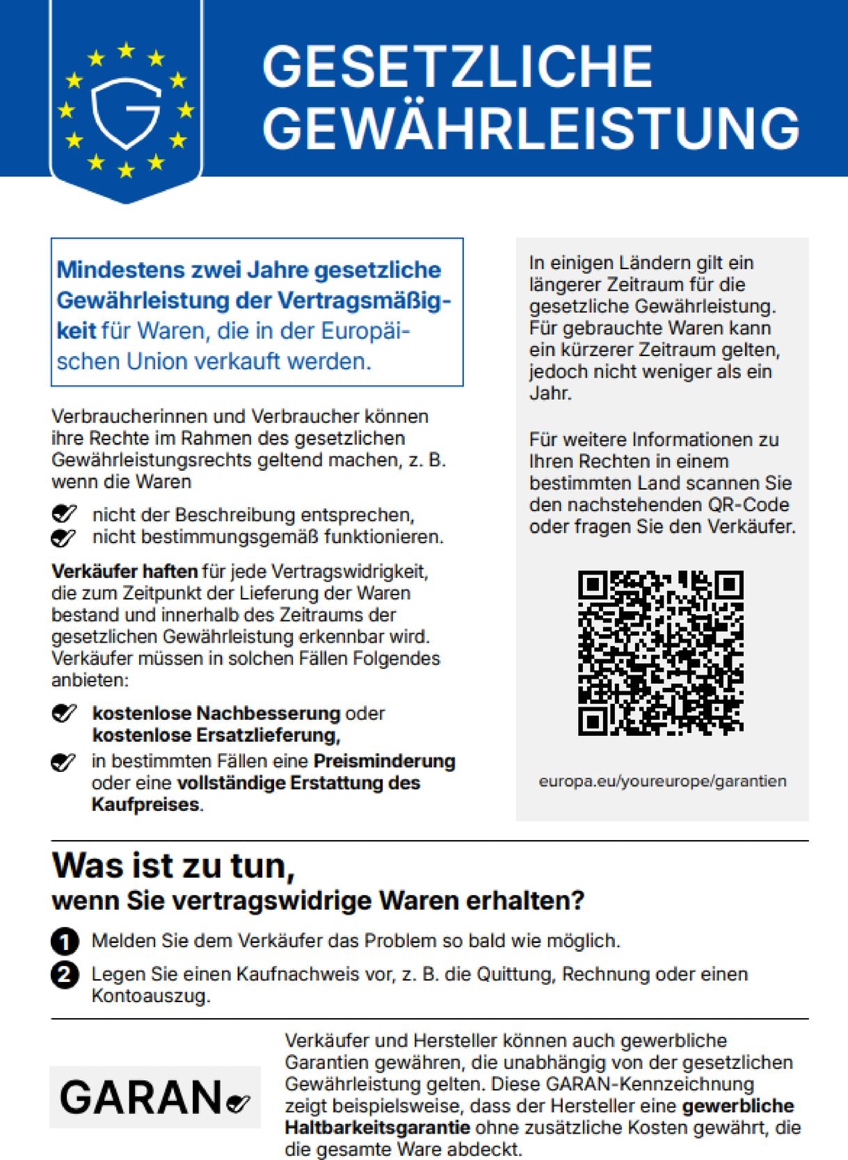 Gewaehrleistungs Label
